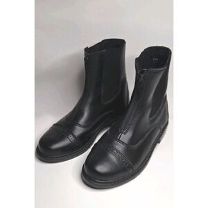 TuffRider Ladies Starter Front Zip Paddock Boots Womens 6 Equestrian Outdoor Blk